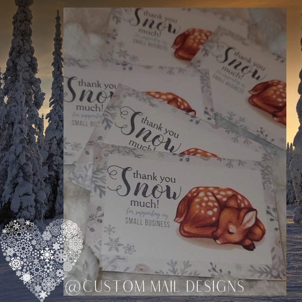 25 ct Winter Cards for small business sales( Pair up with any poly maile…